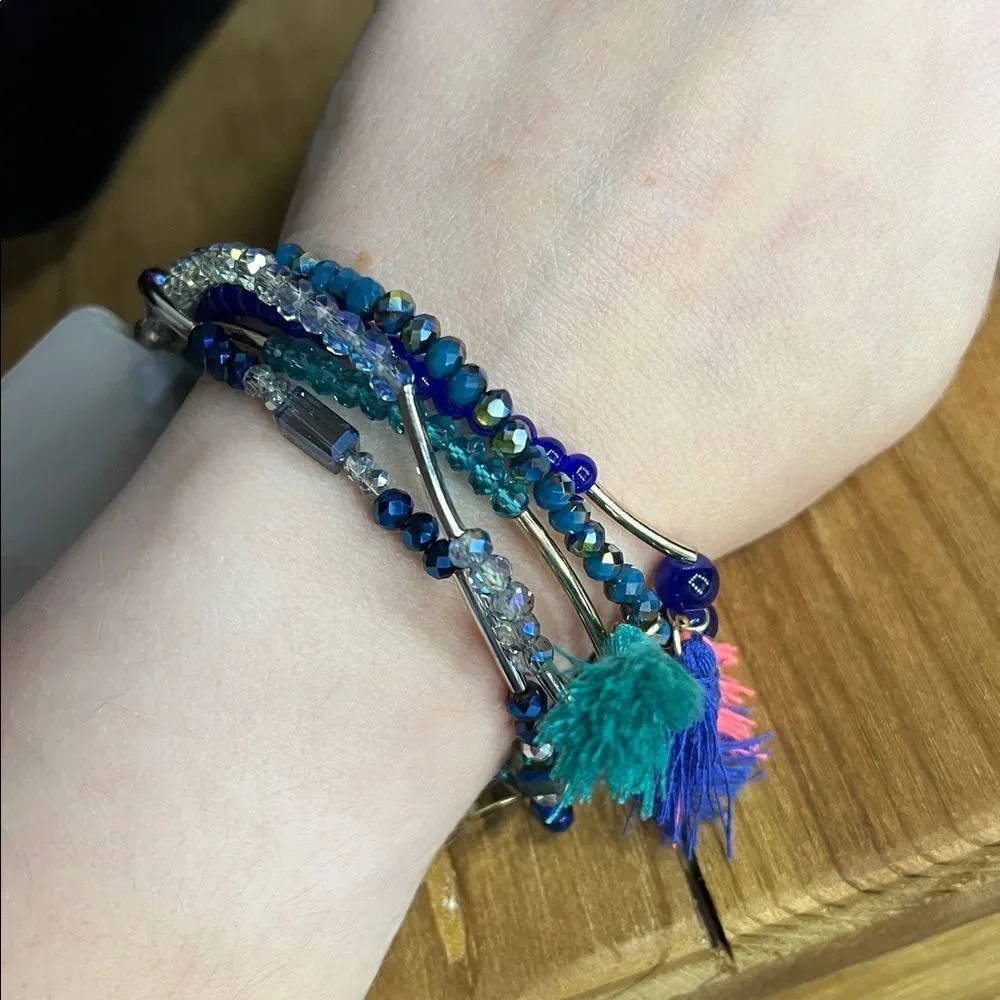 NWT Blue Stoned bangle bracelet set